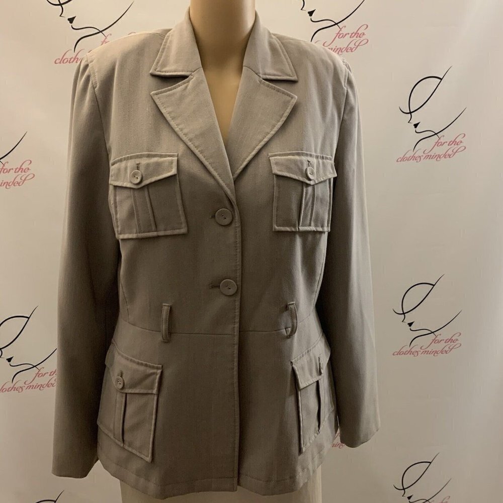Signature, LarryLevine. Size 10. Safari Jacket. Lined. Poly/Rayon Blend. B65